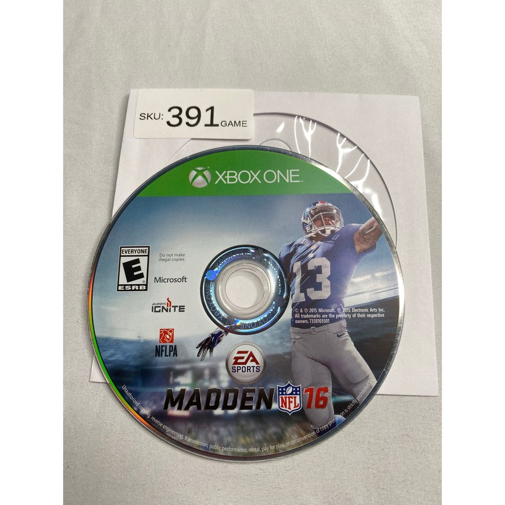Madden NFL 16 Microsoft Xbox One EA Sports Football Video Game Disc Only